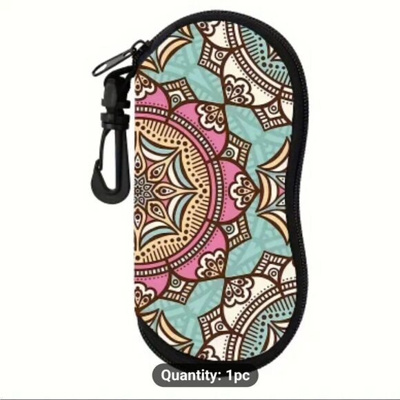 Sunglasses case portable neoprene zipper case  safety eyeglasses box with clip - Picture 3 of 13
